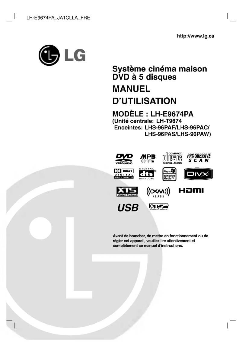 Página 1 del manual Manual de usuario LG LH-E9674PA