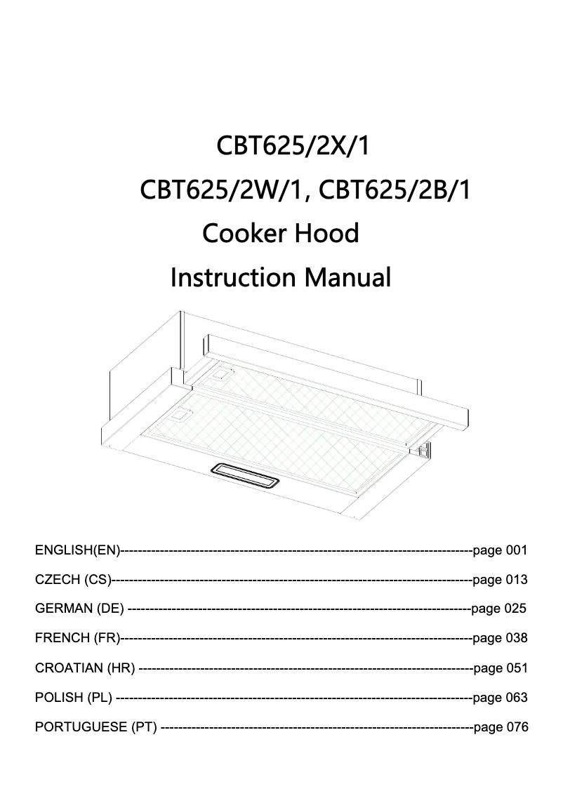 Page 1 de la notice Manuel utilisateur Candy CBT625/2W/1