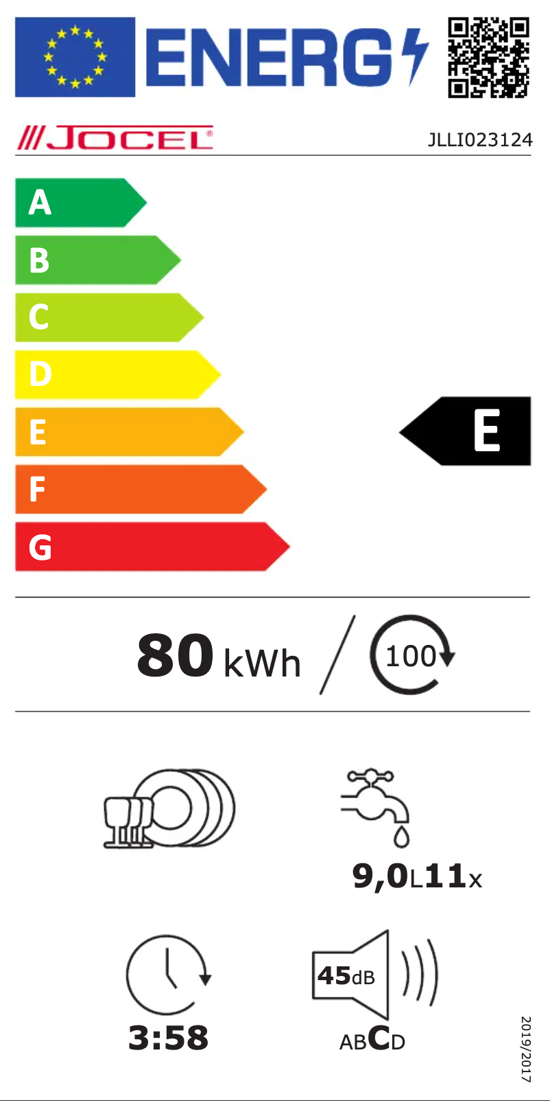 Página 1 del manual Etiqueta energética Jocel JLLI023124