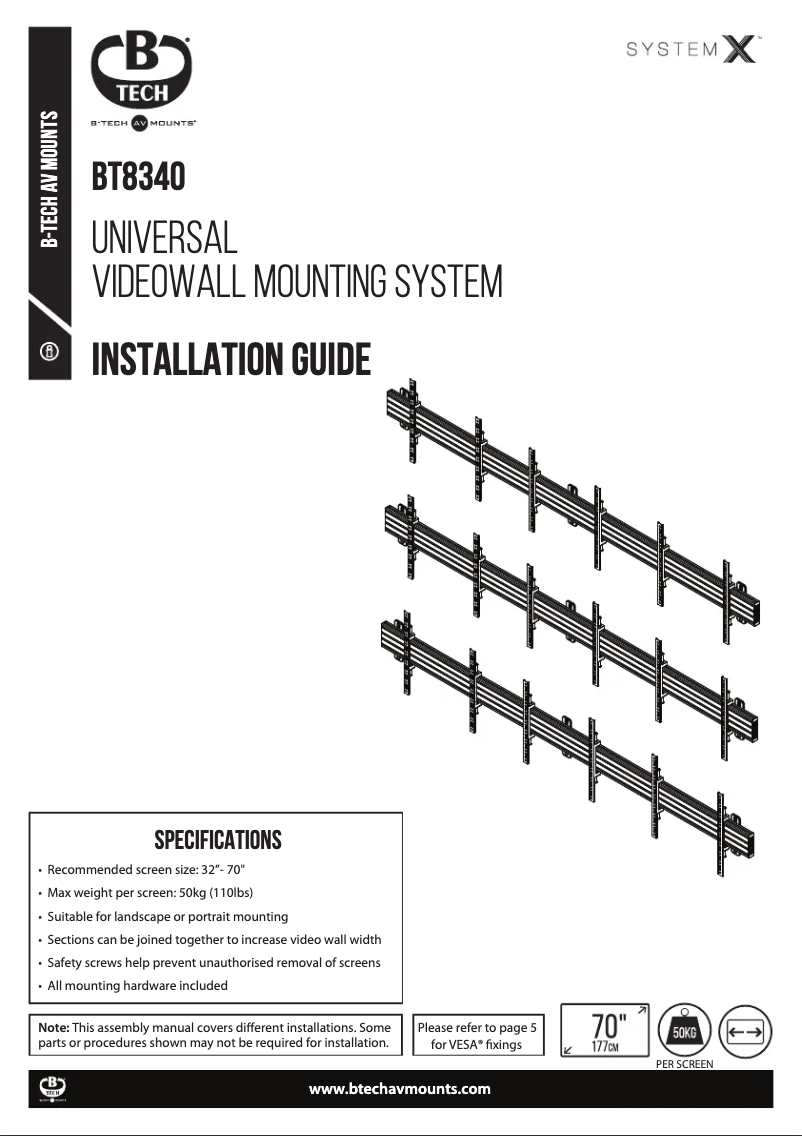 Page 1 de la notice Manuel utilisateur B-Tech BT8340