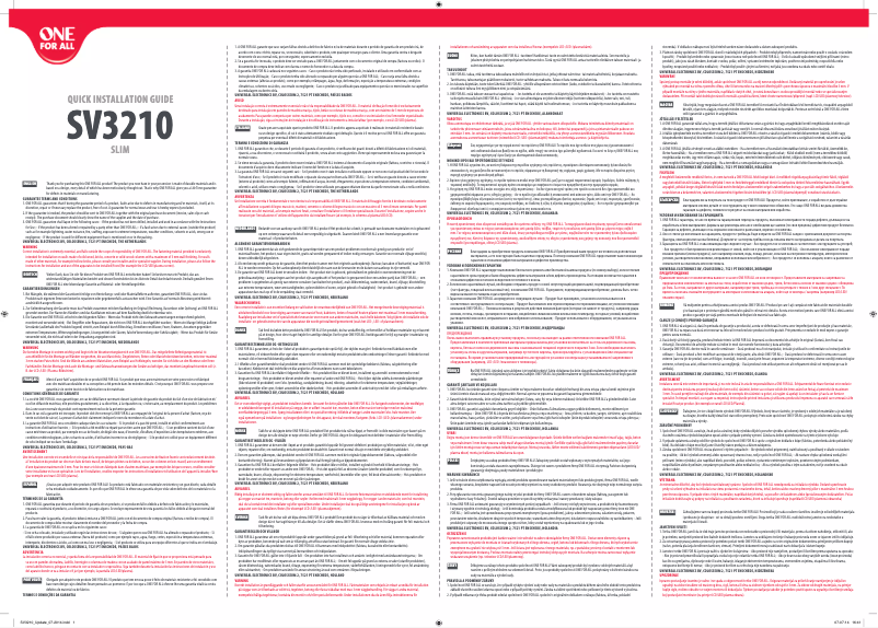 Page 1 de la notice Manuel utilisateur One for all SV 3210