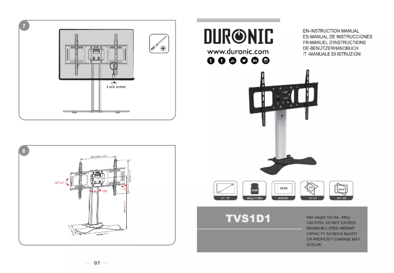 Image de la première page du manuel de l'appareil TVS1D1