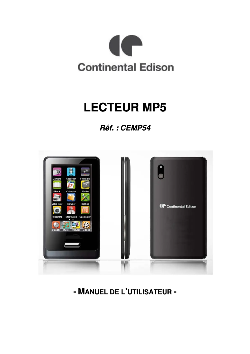 Page n°1 - Manuel utilisateur Continental Edison CEMP54