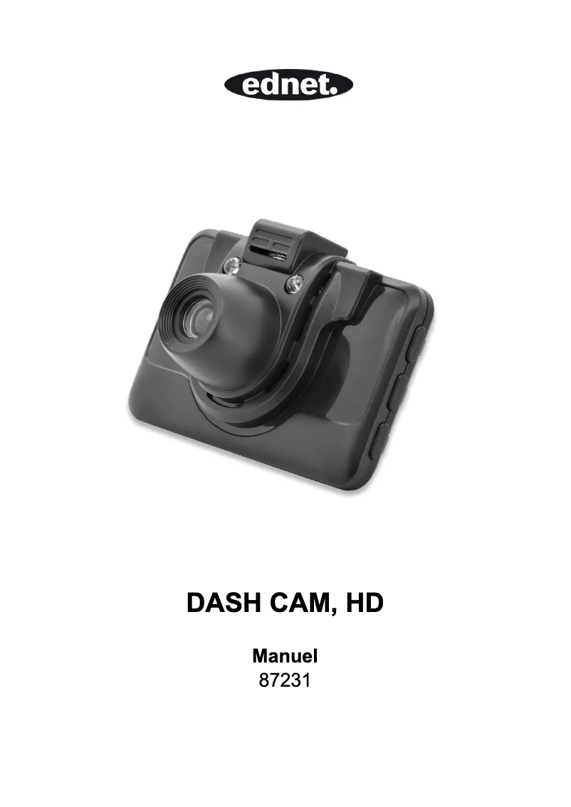 Image de la première page du manuel de l'appareil Dash Cam HD 87231