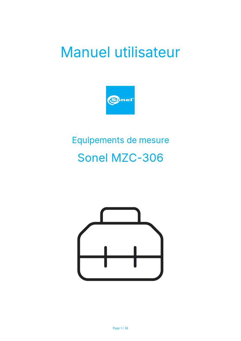Page n°1 - Manuel utilisateur Sonel MZC-306