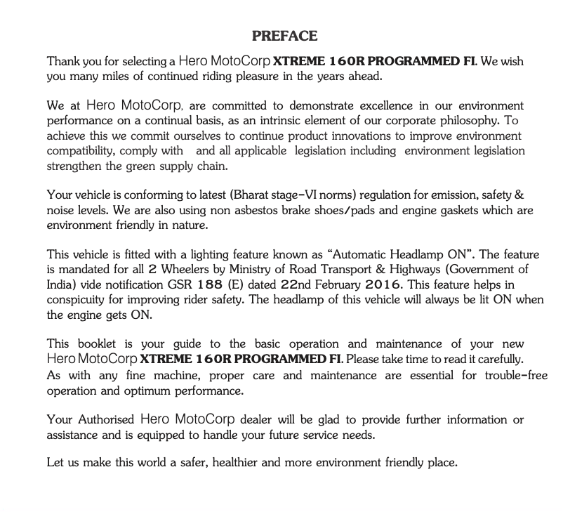 Página 1 del manual Manual de usuario Hero Xtreme 160R (2020)