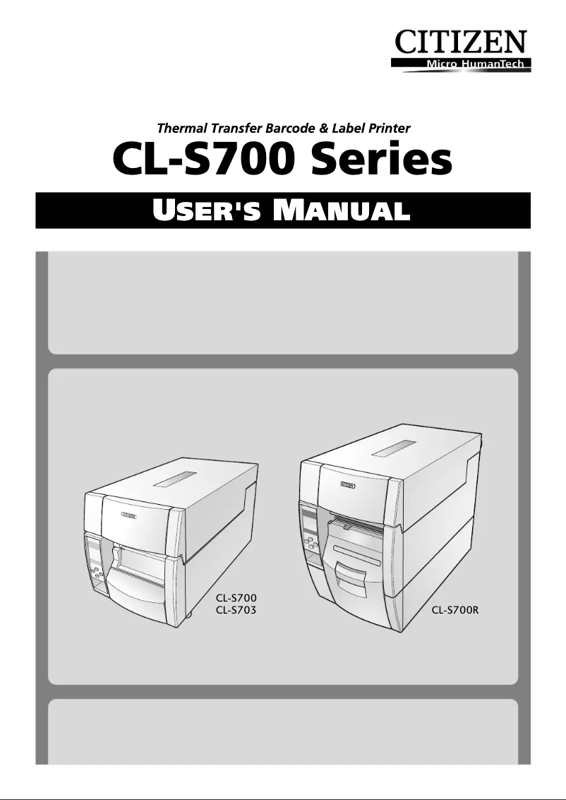 Page 1 de la notice Manuel utilisateur Citizen CLS703