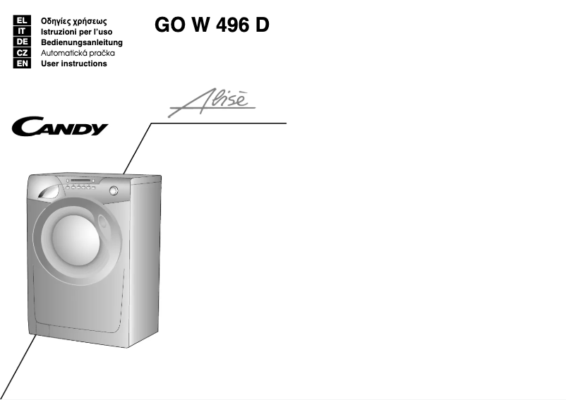 Page 1 de la notice Manuel utilisateur Candy GO W496D-01S
