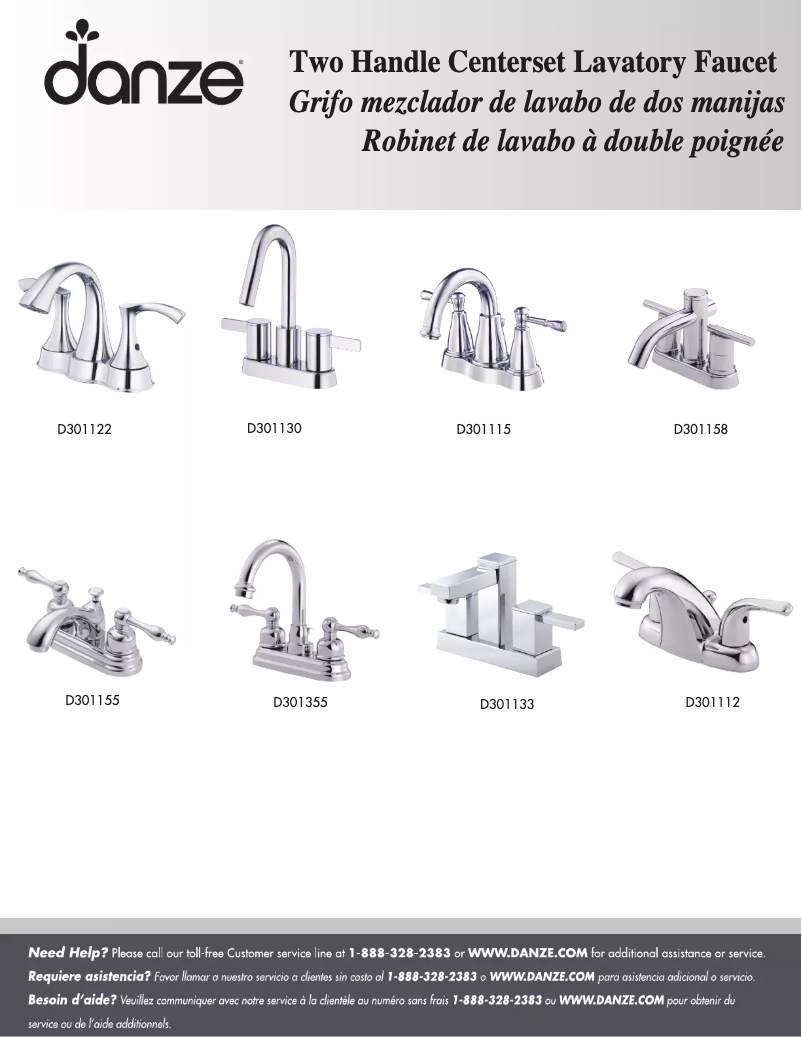 Page n°1 - Manuel utilisateur Danze D301130