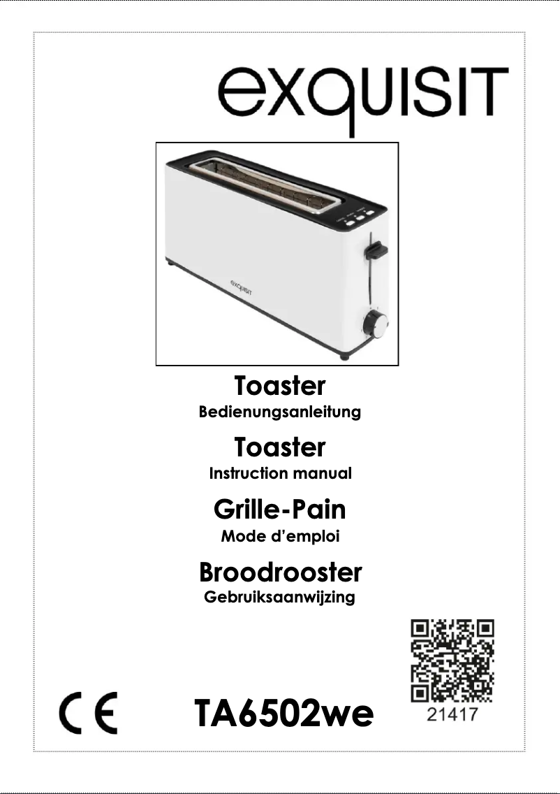 Page 1 de la notice Manuel utilisateur Exquisit TA 6502 we