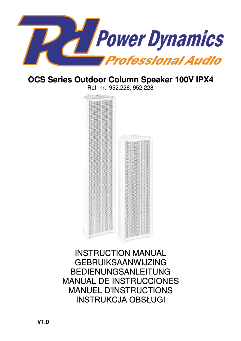 Page 1 de la notice Manuel utilisateur Power Dynamics OCS3