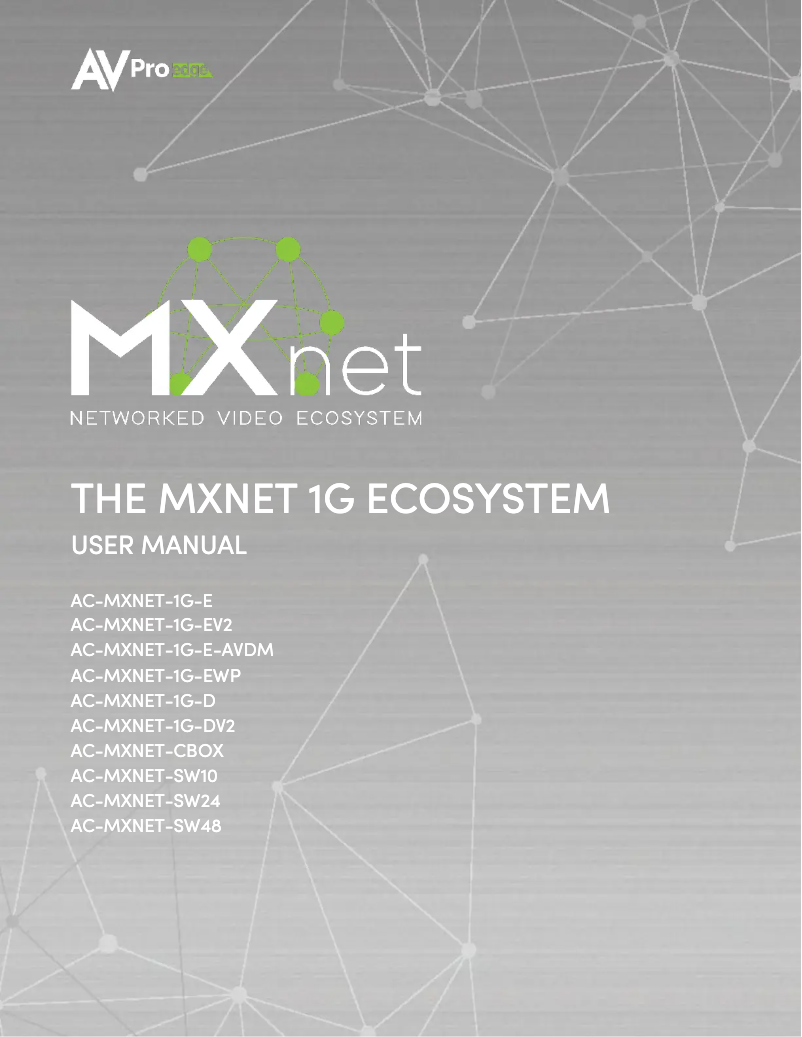Page 1 de la notice Manuel utilisateur AVPro Edge AC-MXNET-1G-D