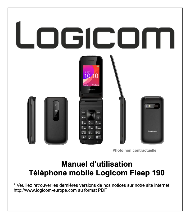 Page 1 de la notice Manuel utilisateur Logicom Le Fleep 190