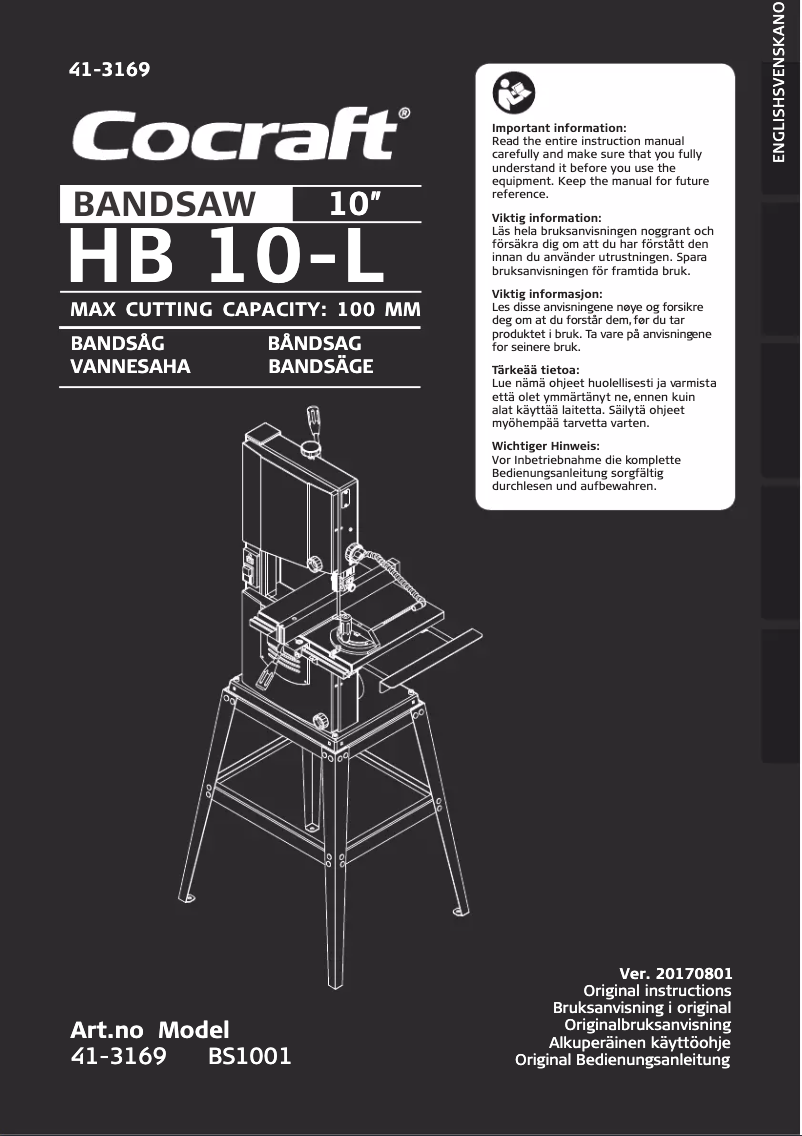 Page 1 de la notice Manuel utilisateur Cocraft HB 10-L