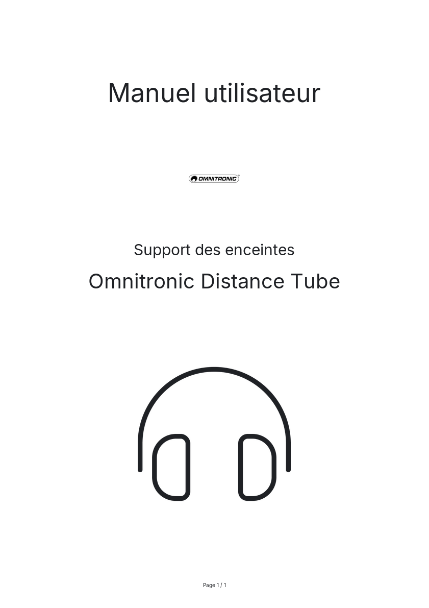 Image de la première page du manuel de l'appareil Distance Tube