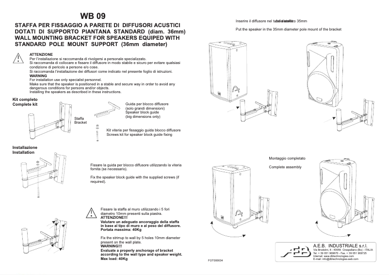 Página 1 del manual Manual de usuario DB Technologies WB 09