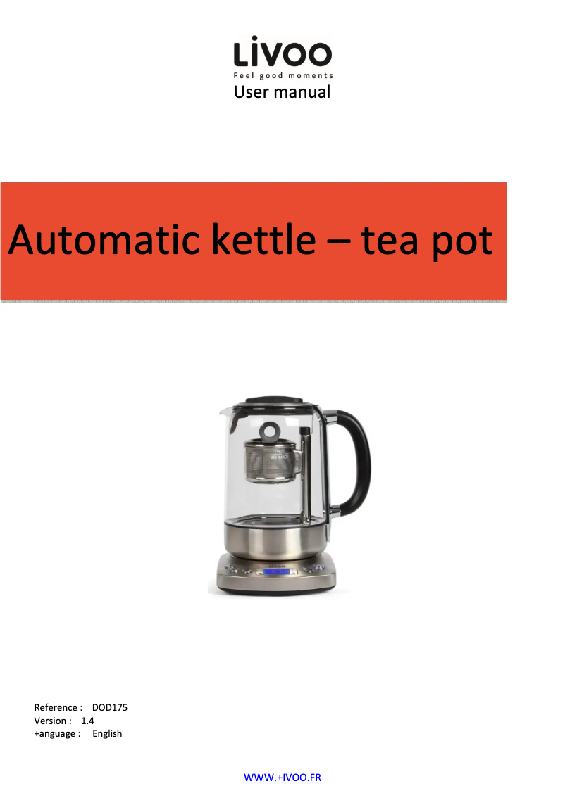Image de la première page du manuel de l'appareil DOD175