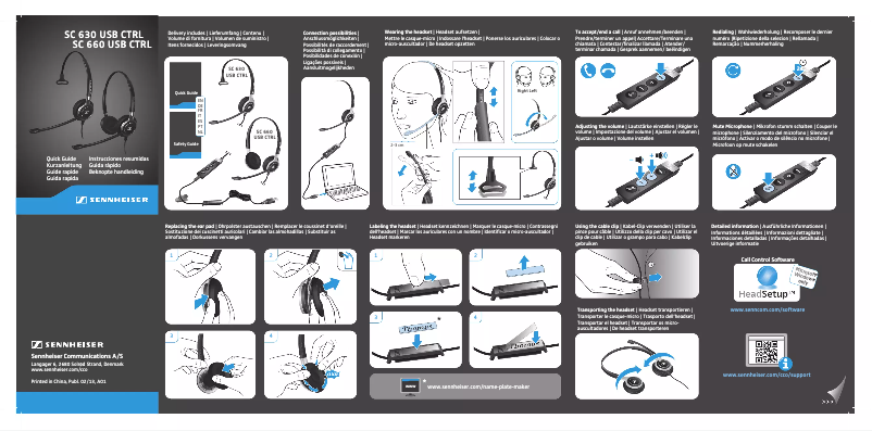 Page 1 de la notice Manuel utilisateur Sennheiser Century SC 630 USB ML