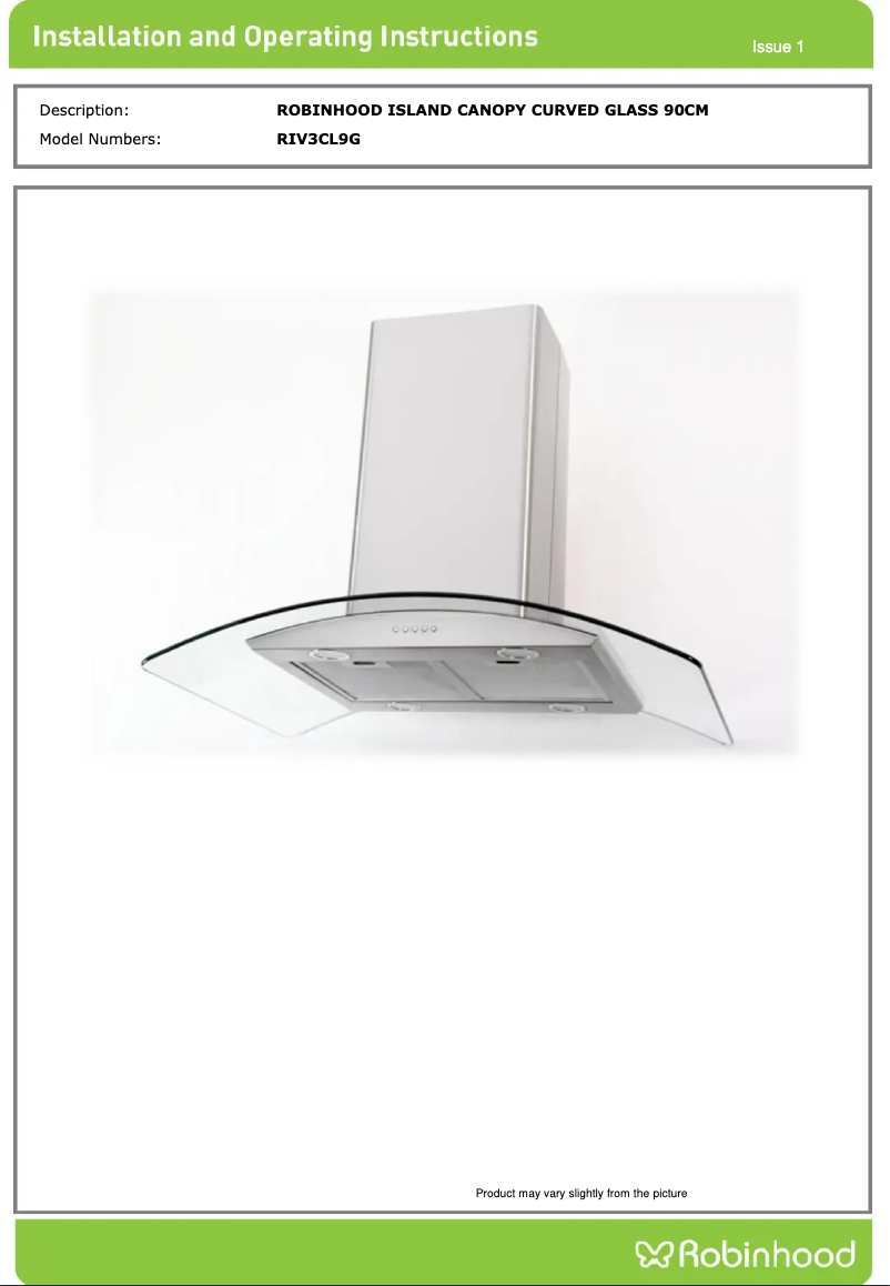 Página 1 del manual Instrucciones / montaje Robinhood RIV3CL9G