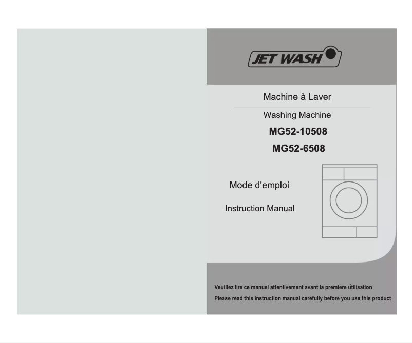 Page 1 de la notice Manuel utilisateur Jet Wash MG52-10508
