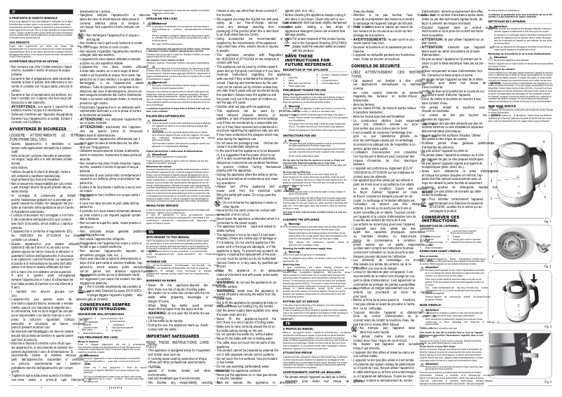 Page 1 de la notice Manuel utilisateur Ariete 2874