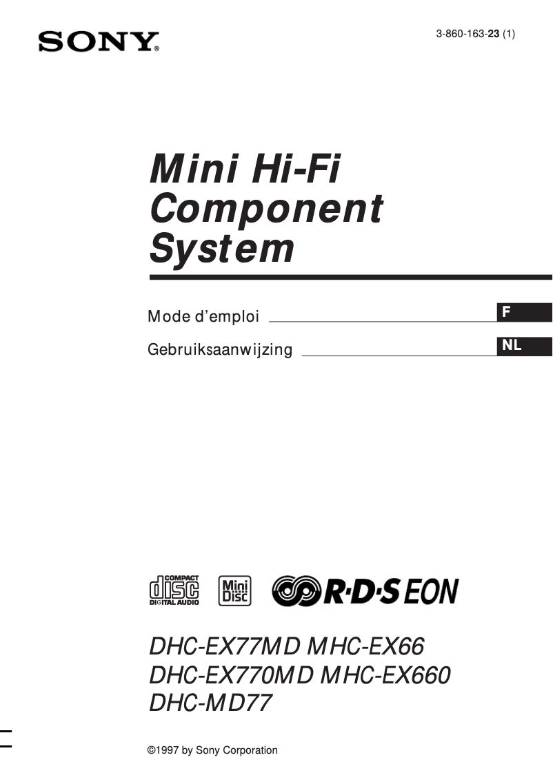 Page 1 de la notice Manuel utilisateur Sony MHC-EX660
