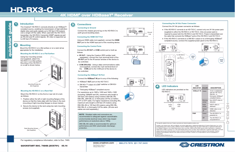 Page n°1 - Manuel utilisateur Crestron HD-RX3-C-B