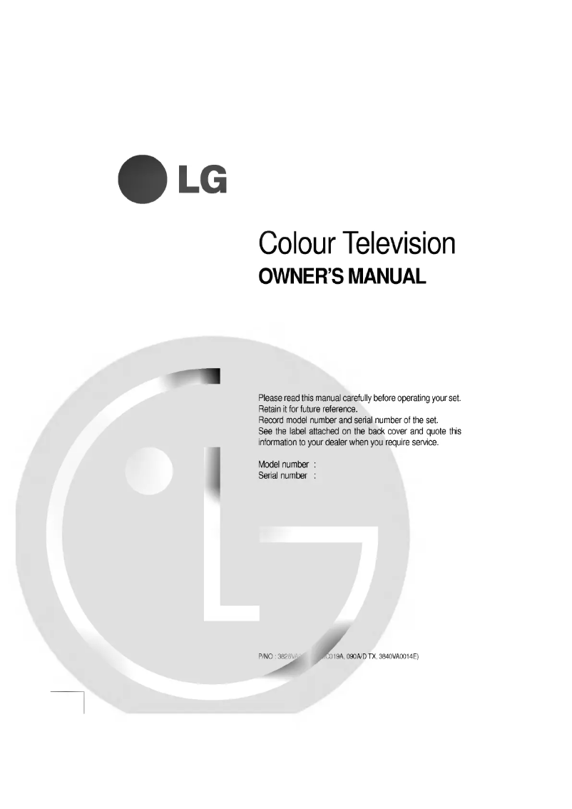 Page n°1 - Manuel utilisateur LG RT-21FB22VT