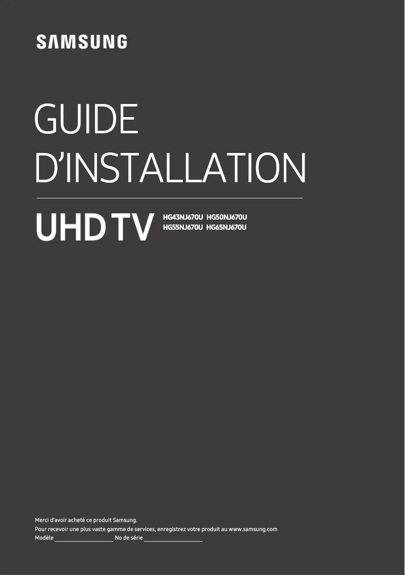 Page 1 de la notice Manuel utilisateur Samsung HG65NJ670UF