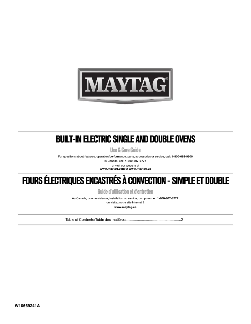Page 1 de la notice Manuel utilisateur Maytag MEW9627DS