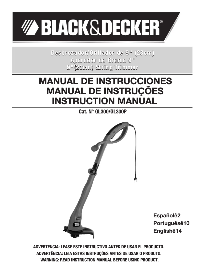 Página 1 del manual Manual de usuario Black & Decker GL300T
