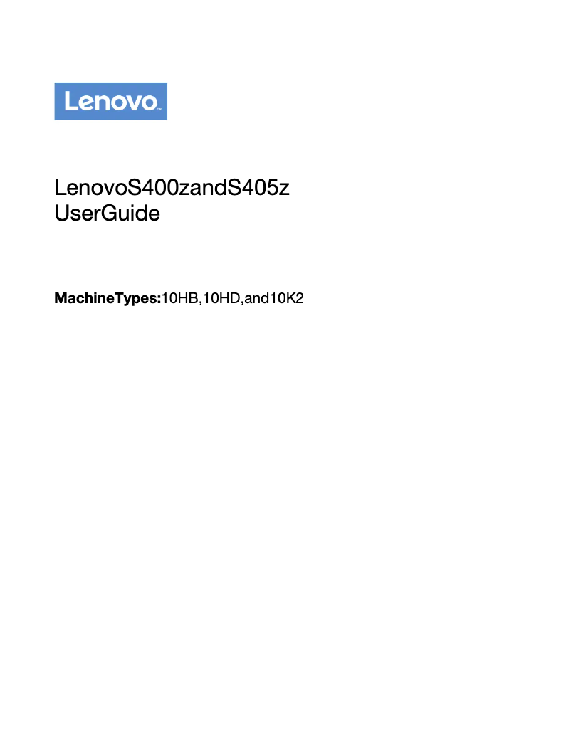 Page n°1 - Manuel utilisateur Lenovo S405z