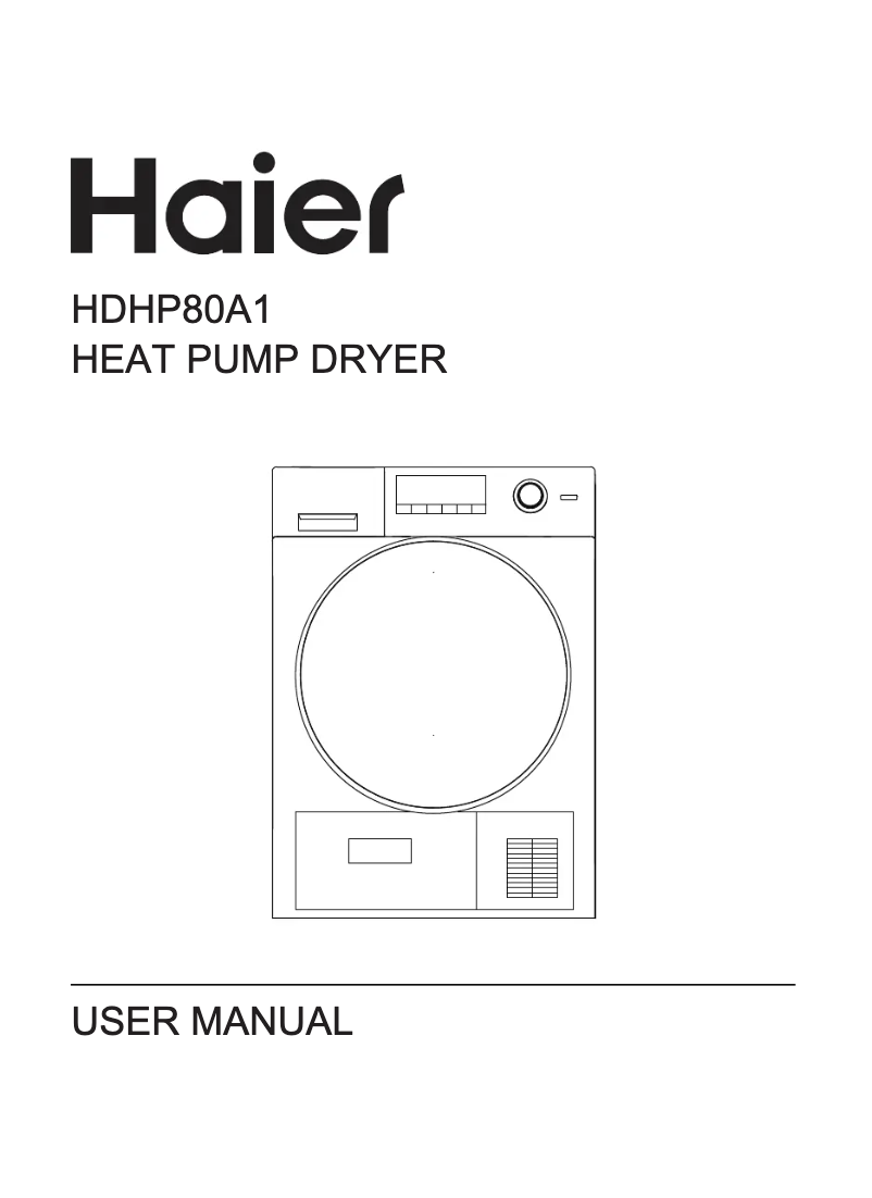 Page 1 de la notice Manuel utilisateur Haier HDHP80A1