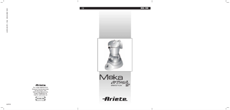 Image de la première page du manuel de l'appareil Moka Aroma Elettrica 1358