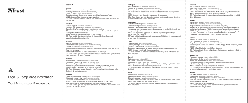 Page n°1 - Manuel utilisateur Trust 17405 Primo