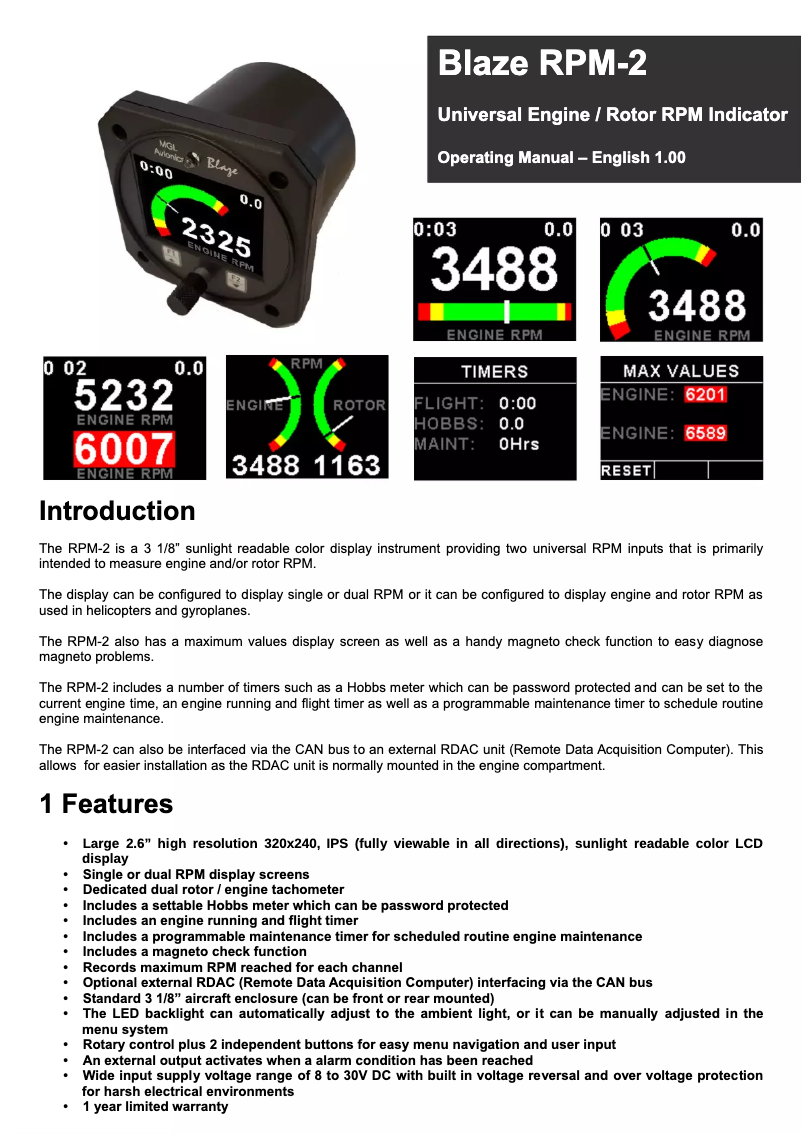 Image de la première page du manuel de l'appareil RPM-2
