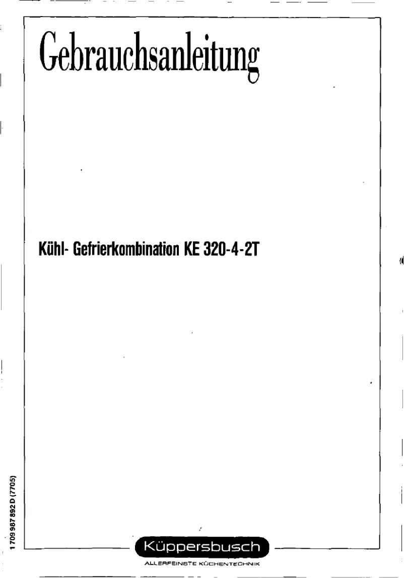 Page 1 de la notice Manuel utilisateur Küppersbusch KE 320-4-2T