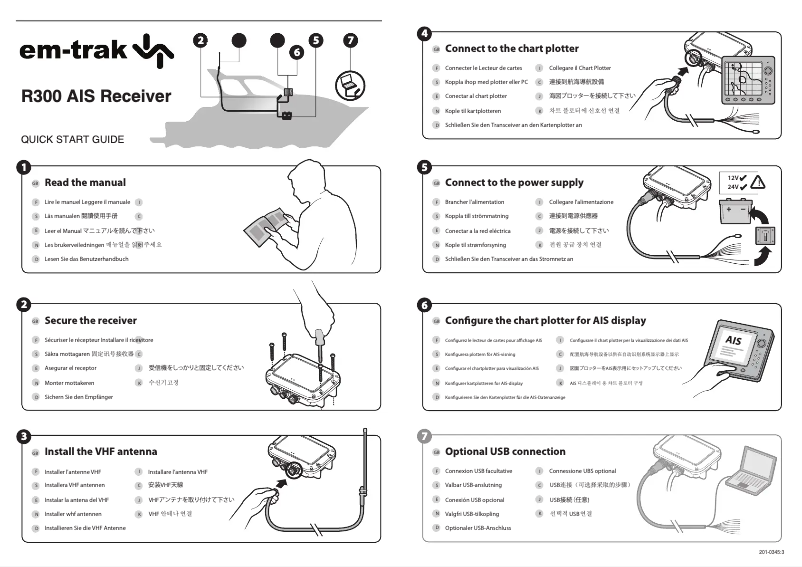 Página 1 del manual Guía de inicio rápido Em-Trak R300
