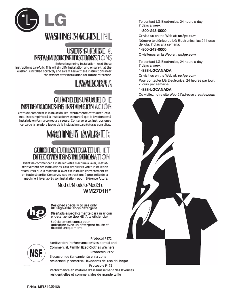 Image de la première page du manuel de l'appareil WM2701HV