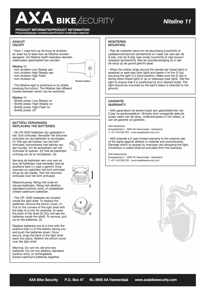 Image de la première page du manuel de l'appareil Niteline 11