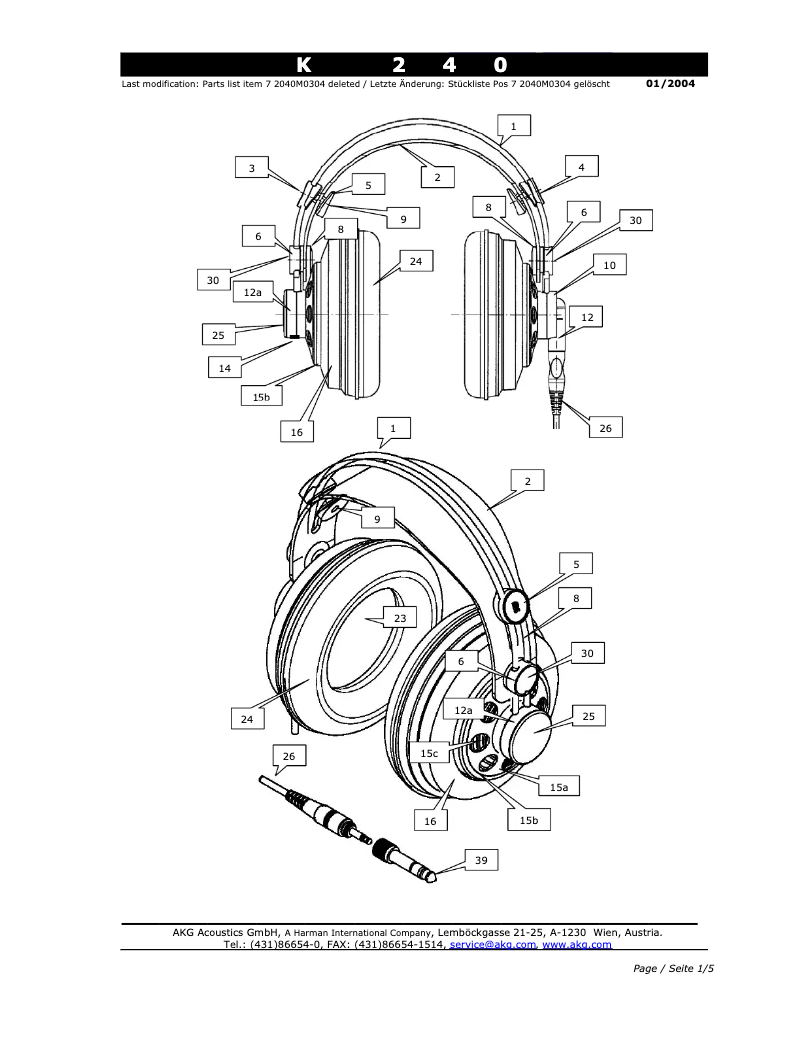 Image de la première page du manuel de l'appareil K240 Studio
