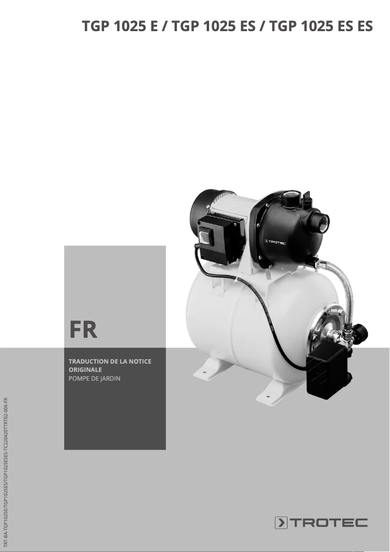 Page n°1 - Manuel utilisateur Trotec TGP 1025 ES