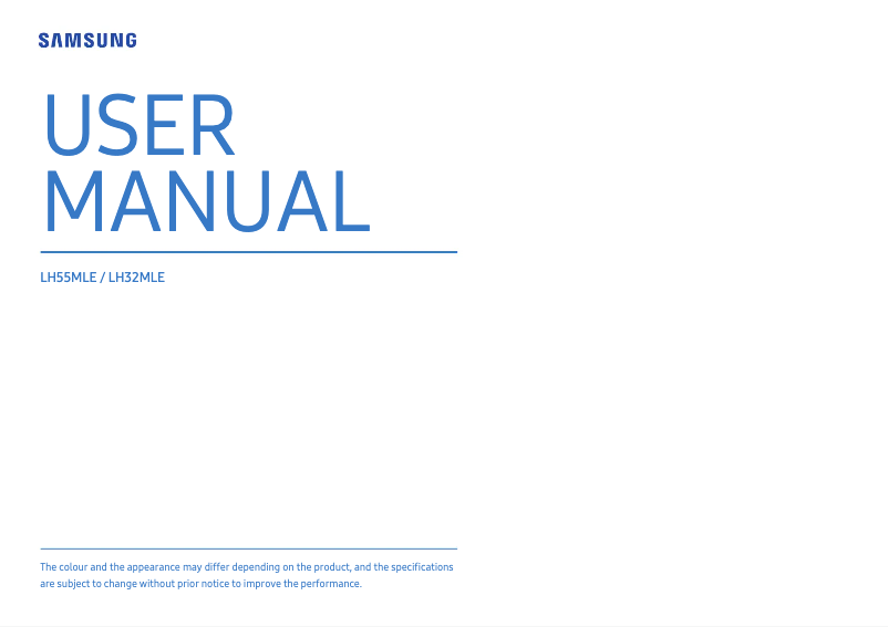 Image de la première page du manuel de l'appareil LH55MLE