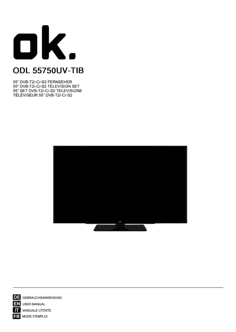 Page 1 de la notice Manuel utilisateur OK ODL 55750UV-TIB