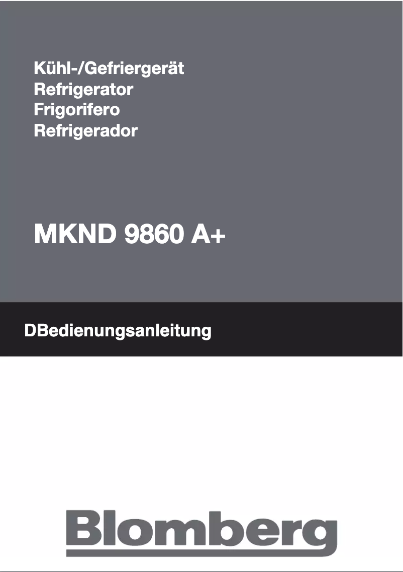 Page n°1 - Manuel utilisateur Blomberg MKND 9860 A