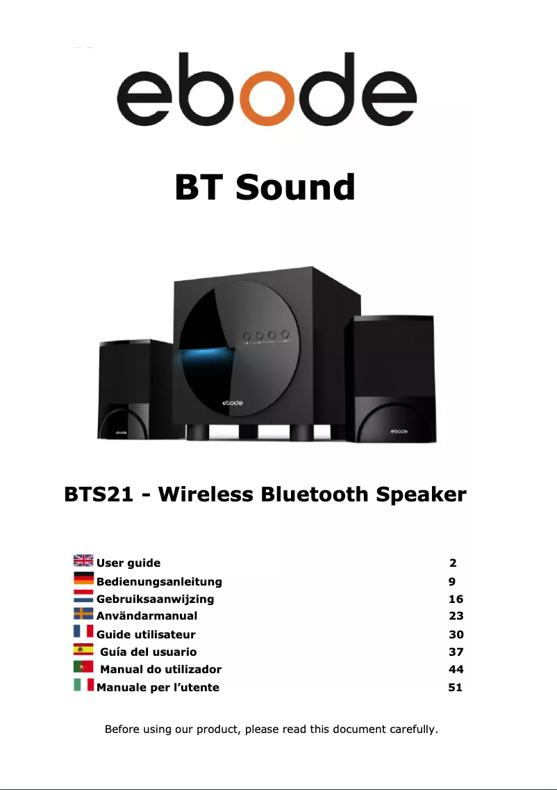 Imagen de la primera página del manual del dispositivo BTS21
