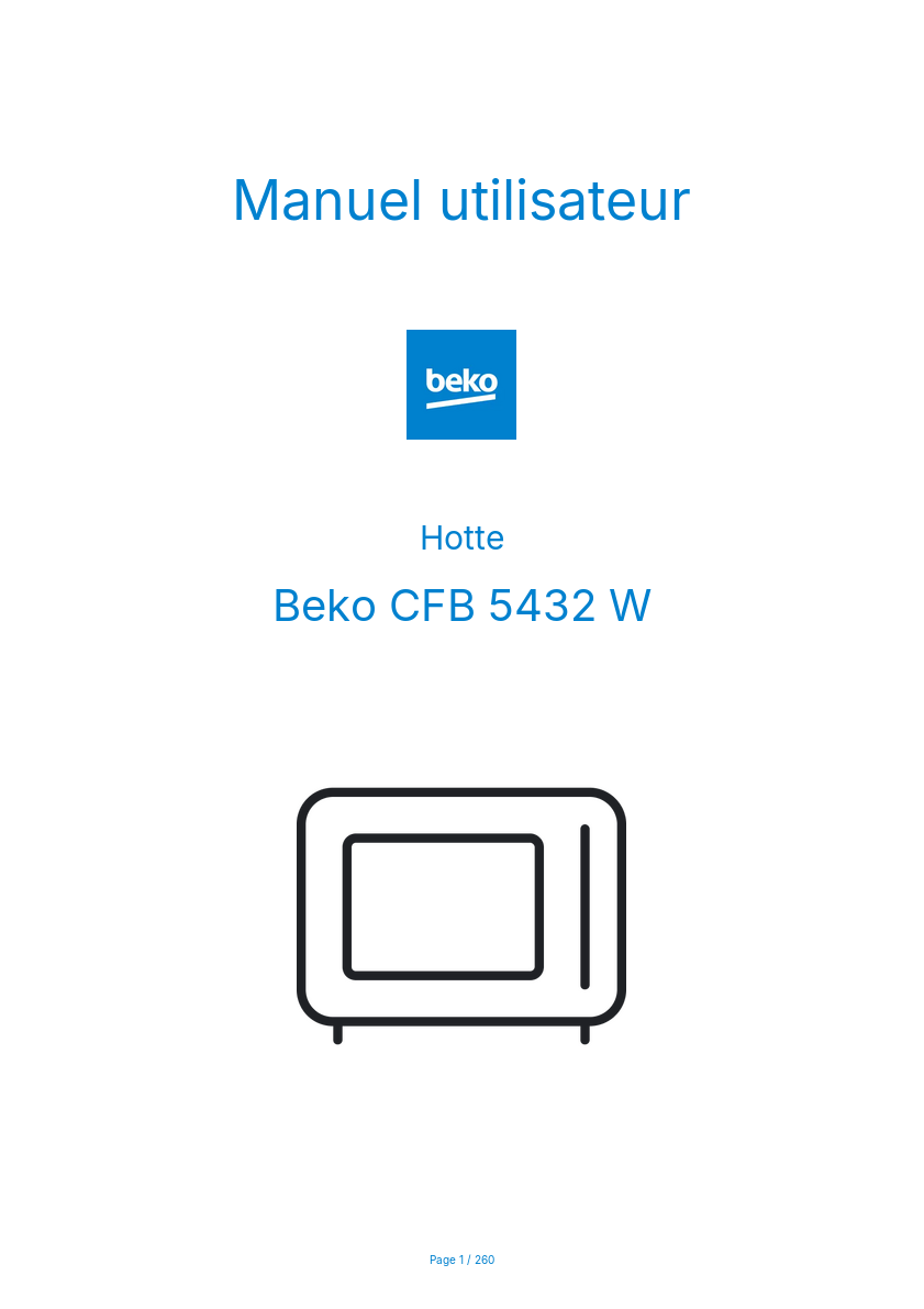 Page n°1 - Manuel utilisateur Beko CFB 5432 W