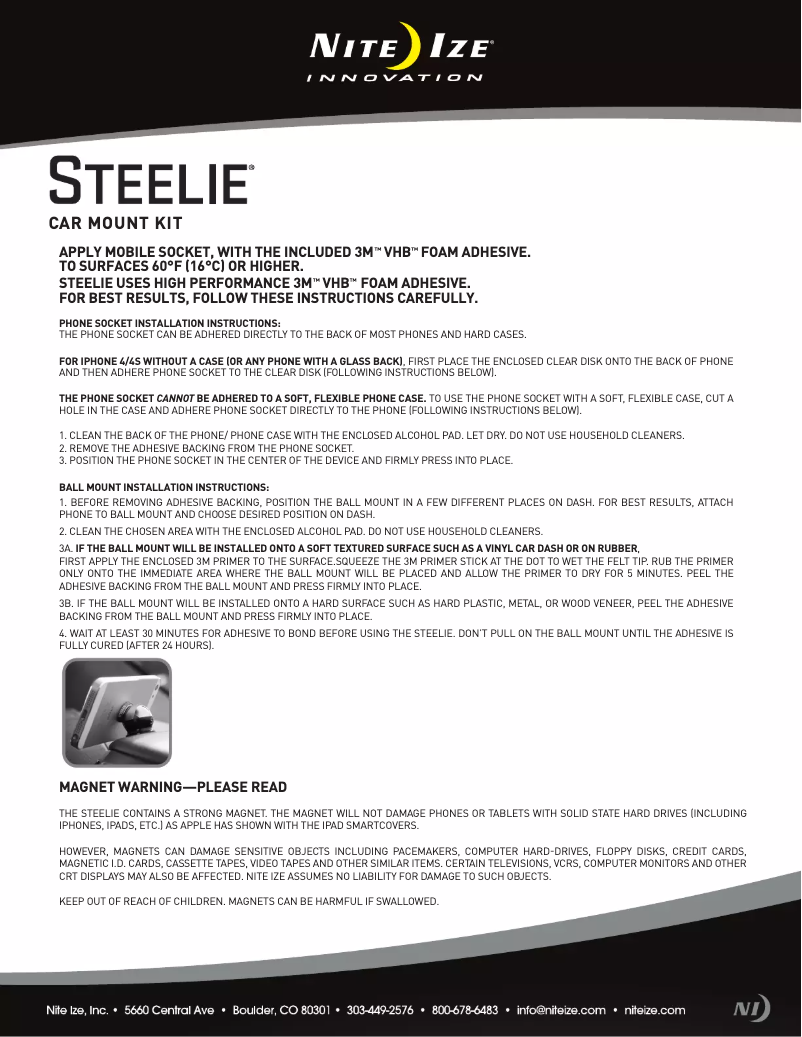 Image de la première page du manuel de l'appareil NI-STCK-11-R8