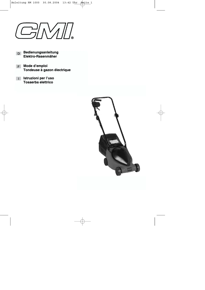 Page 1 de la notice Manuel utilisateur CMI RM 1000