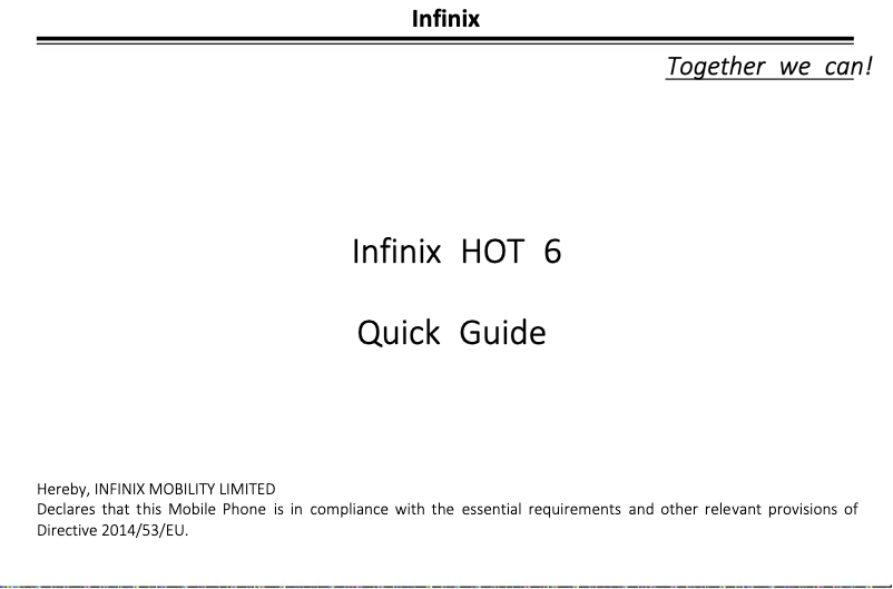 Page n°1 - Manuel utilisateur Infinix X606D